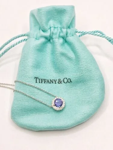Tiffany Co. Tanzanite and Diamond Platinum Pendant Necklace DeWitt s Diamond Gold Exchange